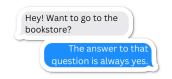 Bookstore Text Message Sticker