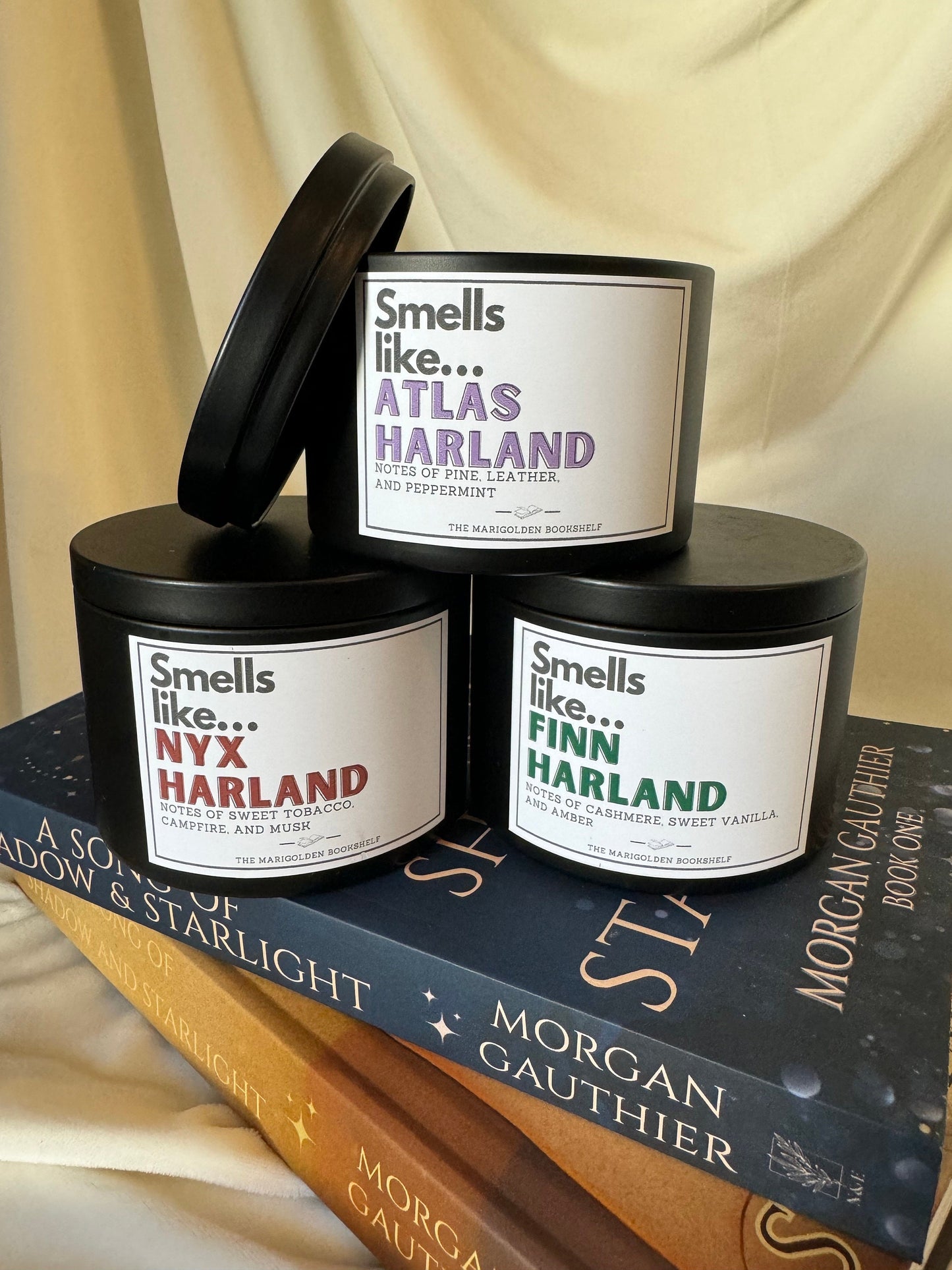 A Song of Shadow and Starlight *Officially Licensed* Soy Character Candle Bundle -Nyx, Finn, and Atlas Harland Candle Bundle