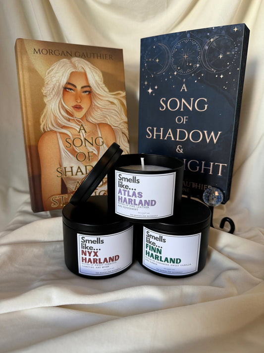 A Song of Shadow and Starlight *Officially Licensed* Soy Character Candle Bundle -Nyx, Finn, and Atlas Harland Candle Bundle